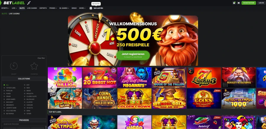 Betlabel Casino Spiele-Lobby